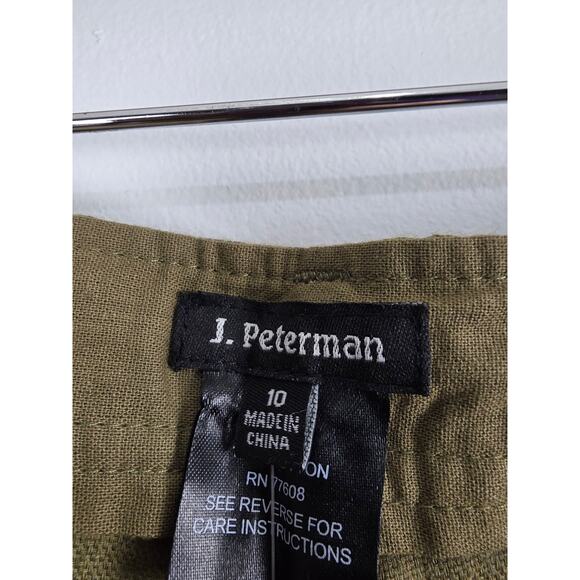 J. Peterman Cottage Core Pants 10 Womens Green Red Striped Preppy 100% Cotton - Picture 6 of 8